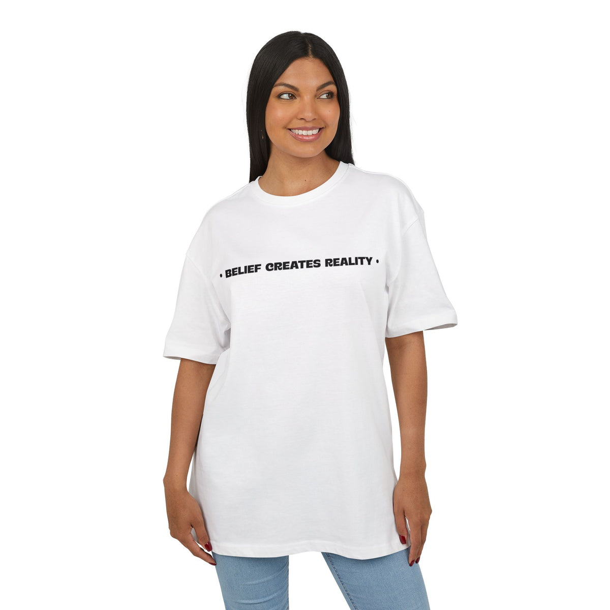 Belief Creates Reality – Heavyweight Oversized T-Shirt